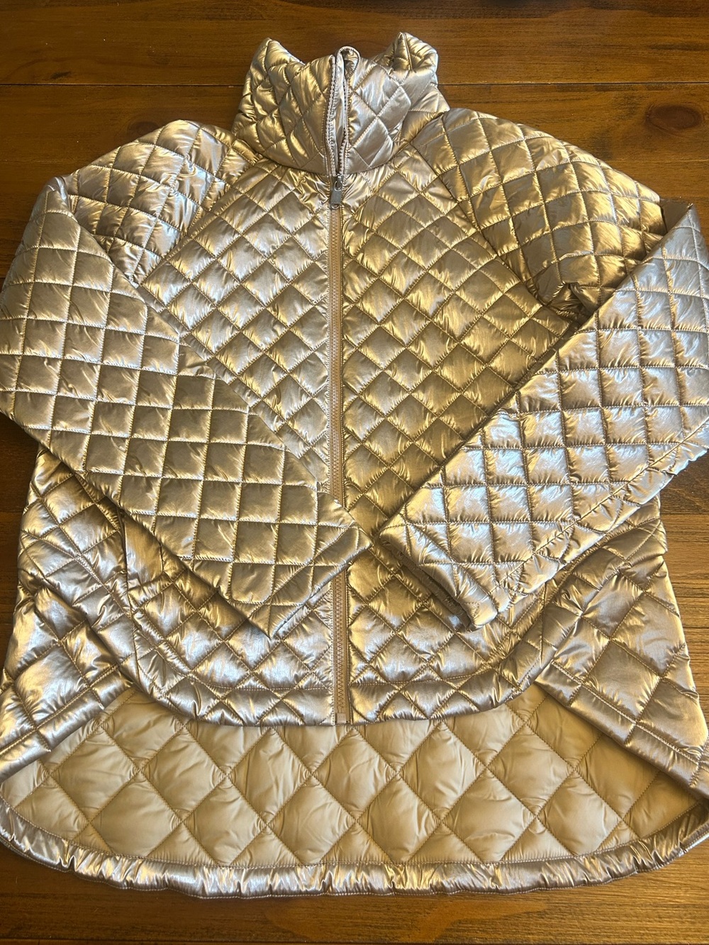 Athleta Quilted Metallic Jacket in Champagne